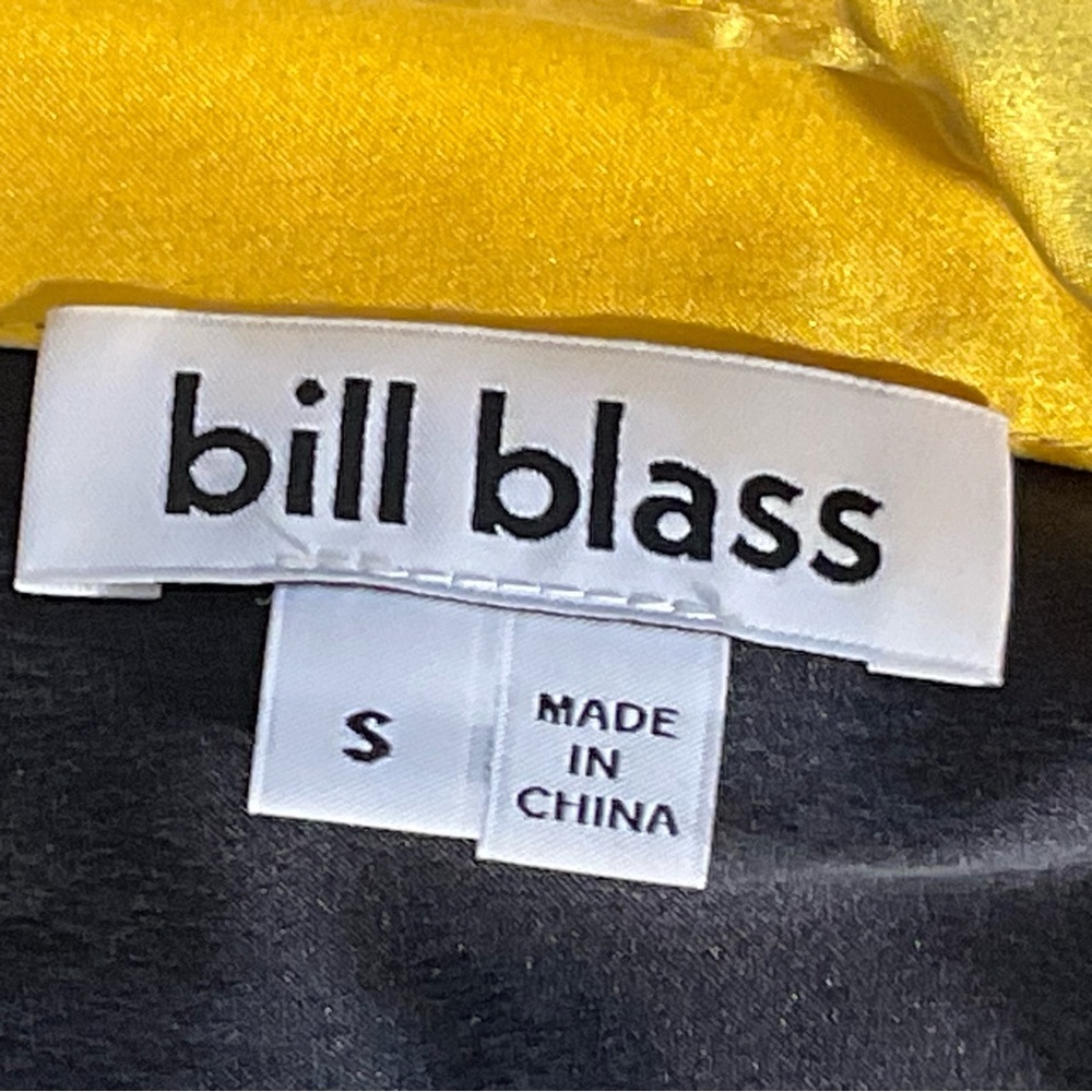 NWT Bill Blass 100% Silk Navy Shift Dress w/ Yellow Ruffle Collar – Size S - Picture 3 of 16